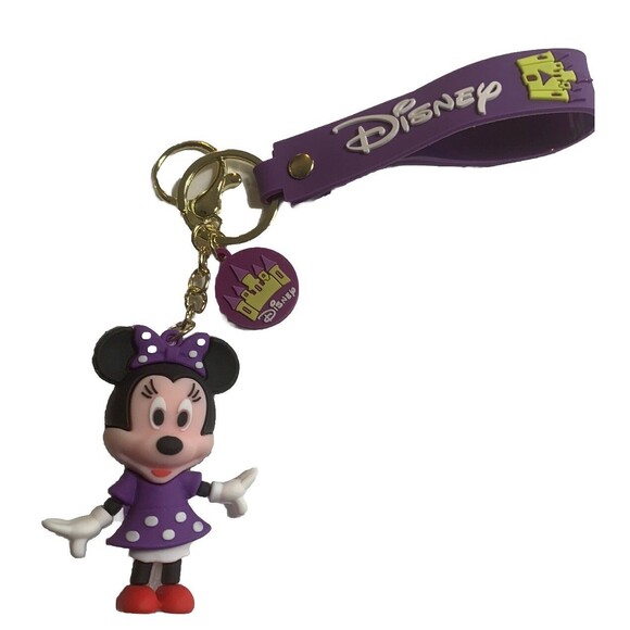Disney Minnie Mouse 3D PVC Bags Hanger Pendant Key chain Key Ring Purse Charm - Picture 1 of 8